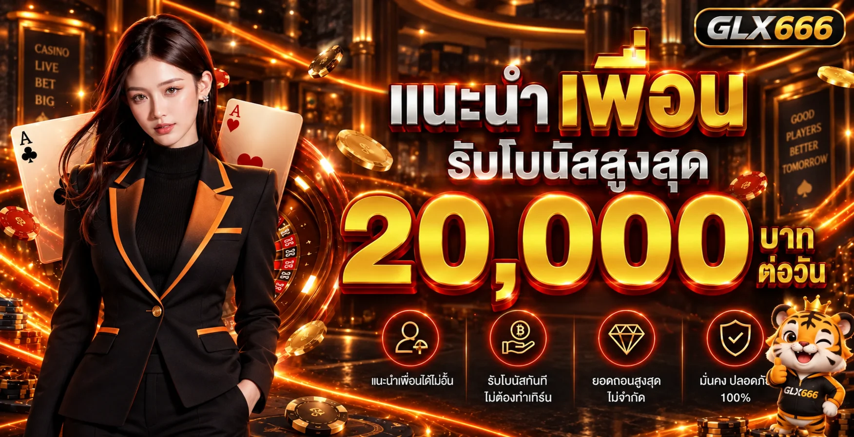 แบนเนอร์ GLX666 แนะนำสมาชิกและข้อมูลบริการ